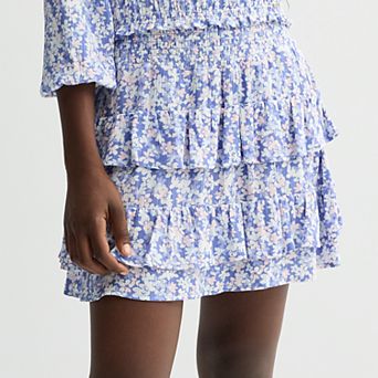 Girls 7-20 Limited Too Smocked Tiered Skort