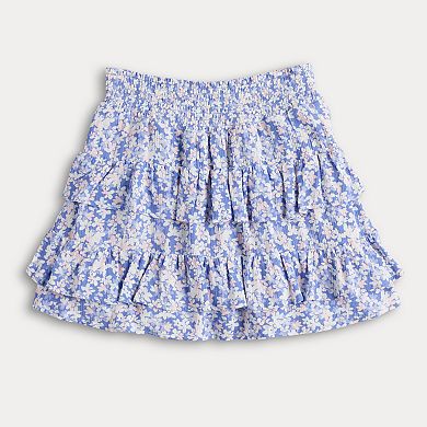 Girls 7-20 Limited Too Smocked Tiered Skort