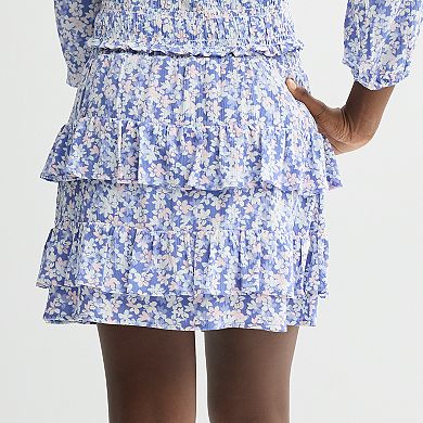 Girls 7-20 Limited Too Smocked Tiered Skort