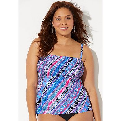 Swimsuits for All Women's Smocked Bandeau Tankini Top