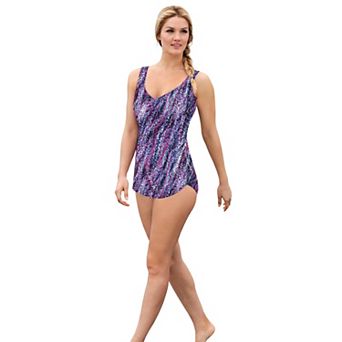Swim 365 Women's Plus Size Sarong Swimsuit