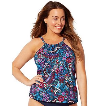 Swimsuits for All Women's High Neck Tankini Top