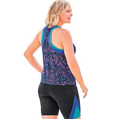 Swimsuits for All Women's Chlorine Resistant High Neck Racerback Tankini Top