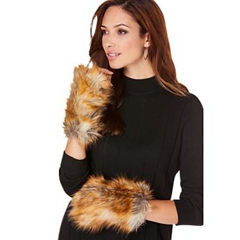 Woman Within Women's Plus Size Faux-fur Gloves