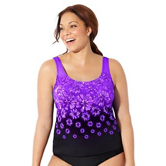Swimsuits for All Women's Chlorine Resistant Classic Tankini Top