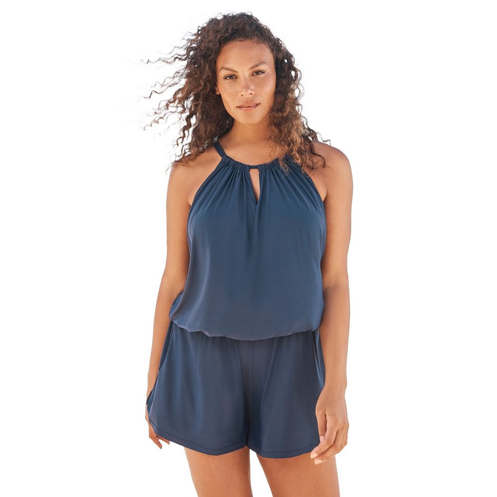 Swim 365 Women's Plus Size High-Neck Swim Romper