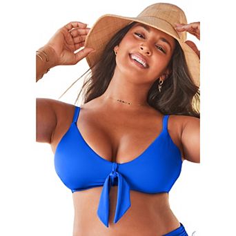 Swimsuits for All Women's Mentor Tie Front Bikini Top