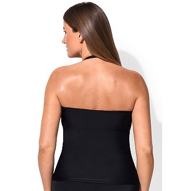 Swimsuits For All Women's Plus Size Fringe Bandeau Tankini Top