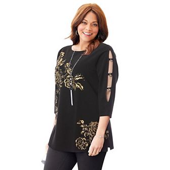 Catherines Women's Plus Size Ponte Tunic