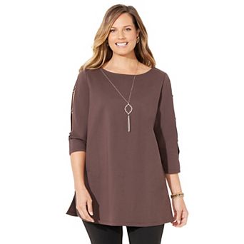 Catherines Women's Plus Size Ponte Tunic