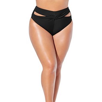 Swimsuits for All Women's Loop Cut Out High Leg Bikini Brief