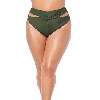Swimsuits for All Women's Loop Cut Out High Leg Bikini Brief