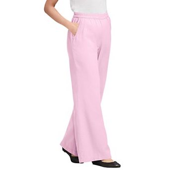 Woman Within Plus Size Perfect Elastic-Waist Wide-Leg All-Cotton Pull-On Denim Jeans