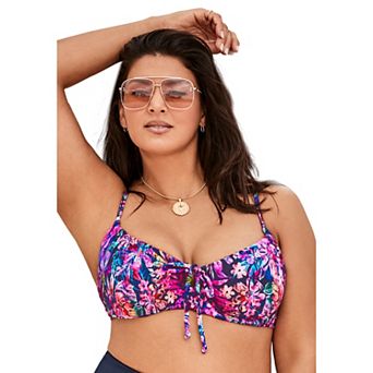 Swimsuits for All Women's Adjustable Push Up Underwire Bikini Top
