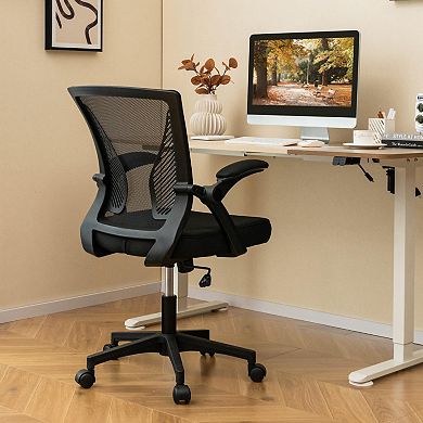 Ergonomic Office Chair Adjustable Swivel Chair With Flip-up Armrests ...