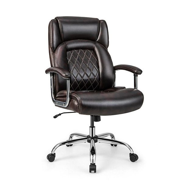 Height Adjustable Big And Tall Office Chair Computer Desk Chair With Metal Base