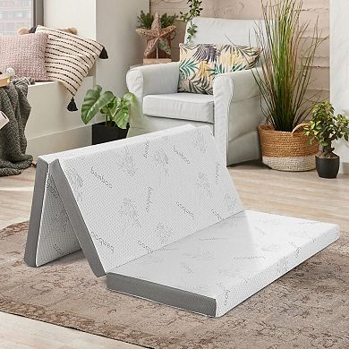 4 Inch Tri-fold Cool Gel Memory Foam Mattress-full Size