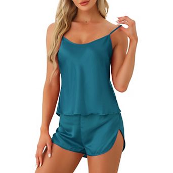 Women's Silky Satin Pajamas Sets Cami Shorts Sets Sleepwear 2 pc