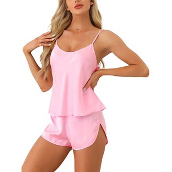 Women's Silky Satin Pajamas Sets Cami Shorts Sets Sleepwear 2 pc