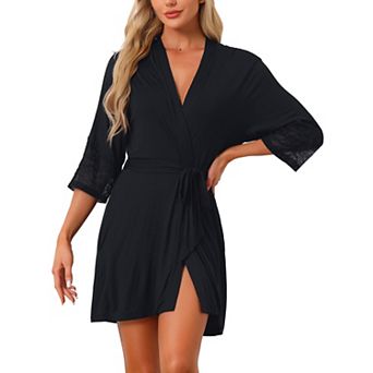 Women's Cotton Robe Lightweight Short Bathrobe Thin Sleepwear Soft Ladies Loungewear