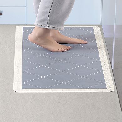 Geometry Kitchen Rug Cushioned Kitchen Floor Mat Non Slip Waterproof Comfort Carpet 18" X 28"