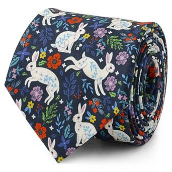 Floral Rabbit Men's Tie