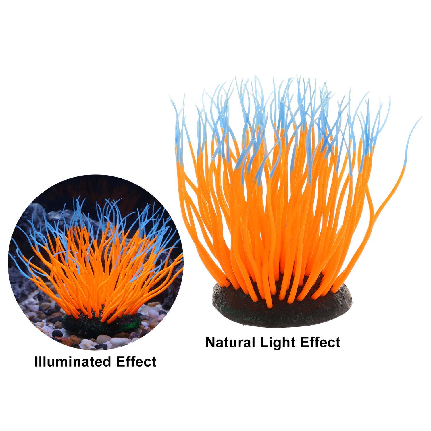 4PCS Glowing Aquarium Coral Decor - Fluorescent Silicone Coral With Suction Cups For Fish Tanks