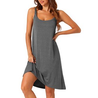 Womens Nightgown Backless Loose Pajamas Cross Suspenders Spaghetti Straps Casual Loungewear Plus