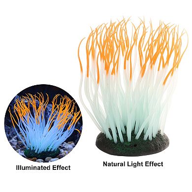 Glowing Aquarium Simulation Coral 4.72" Fluorescence Floating For Fish Tank Decor Orange