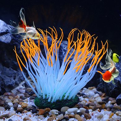 Glowing Aquarium Simulation Coral 4.72" Fluorescence Floating For Fish Tank Decor Orange