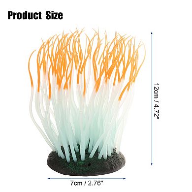 Glowing Aquarium Simulation Coral 4.72" Fluorescence Floating For Fish Tank Decor Orange