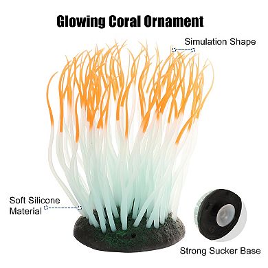 Glowing Aquarium Simulation Coral 4.72" Fluorescence Floating For Fish Tank Decor Orange