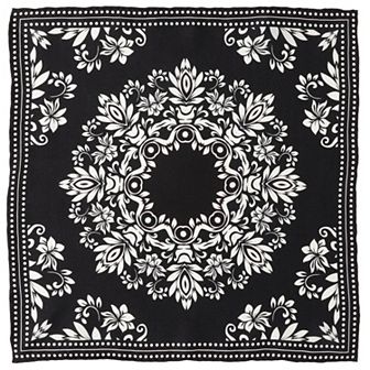 Black/white Men's Silk Pocket Square