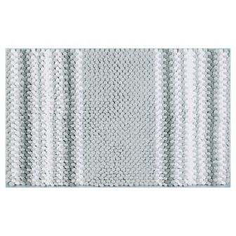 Striped Bathroom Rugs Absorbent Fluffy Chenille Bath Mat Rug, Non Slip Bathroom Floor Mat