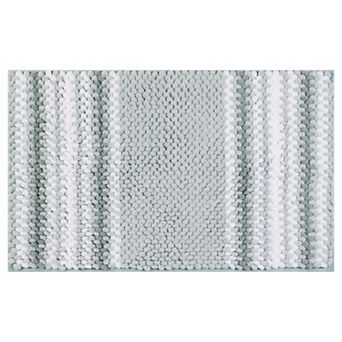 Striped Bathroom Rugs Absorbent Fluffy Chenille Bath Mat Rug, Non Slip Bathroom Floor Mat