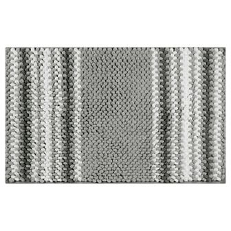 Striped Bathroom Rugs Absorbent Fluffy Chenille Bath Mat Rug, Non Slip Bathroom Floor Mat