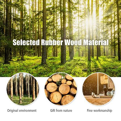 Adjustable Wooden Tree Coat Rack With 8 Hooks