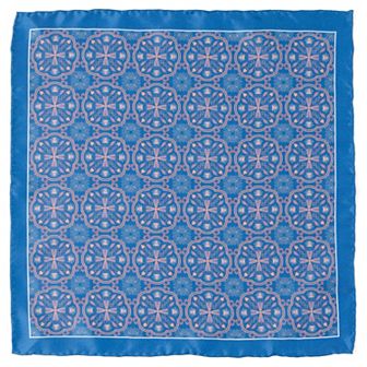 Aboriginal Ornament Patterned Blue Pocket Square