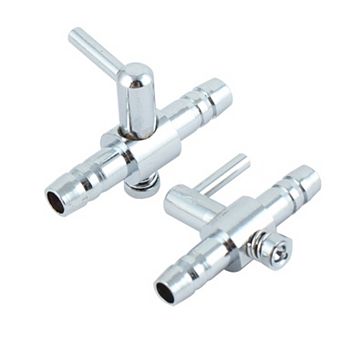 Stainless Steel Single Way Aquarium Control Air Water Flow Lever Valve 2 pc