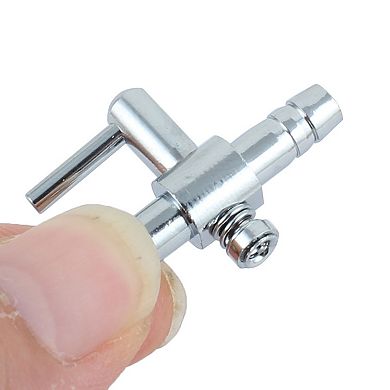 Stainless Steel Single Way Aquarium Control Air Water Flow Lever Valve 2pcs