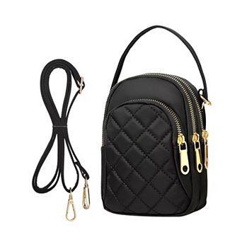 Ladies Cell Phone Shoulder Bag Crossbody Purse Black