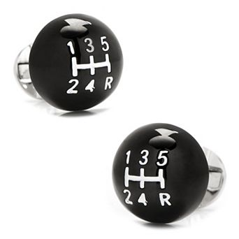 3d Black Gear Shifter Cufflinks