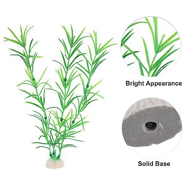 3 Pcs Aquarium Plastic Plants Fish Tank Artificial Aquatic Plants For Landspace Plant Decor Green