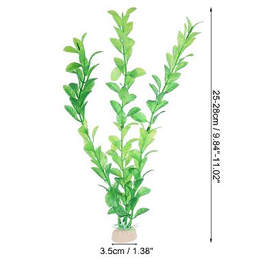 3 Pcs Aquarium Plastic Plants Fish Tank Artificial Aquatic Plants For Landspace Plant Decor Green