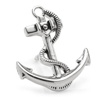 3d Anchor Sterling Silver Lapel Pin