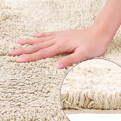 100% Cotton Mat Rug Plush Water Absorbent Luxury Rectangular For Bathroom Vanity, Shower