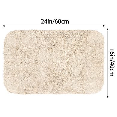 100% Cotton Mat Rug Plush Water Absorbent Luxury Rectangular For Bathroom Vanity, Shower