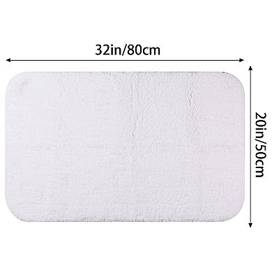 1Pcs 100% Cotton Mat Rug, Plush Water Absorbent Luxury Rectangular for Bathroom Vanity 20" x 32"