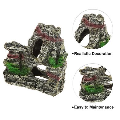 Aquarium Landscape Mountain Decoration Artificial Aquatic Terrariums Stone Rock White Gray 3.46"