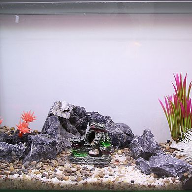 Aquarium Landscape Mountain Decoration Artificial Aquatic Terrariums Stone Rock White Gray 3.46"